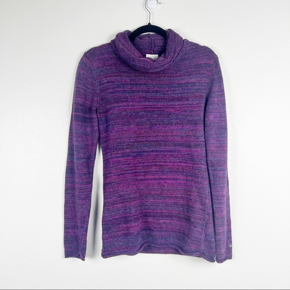 Columbia Melange Meadows Turtle Neck Knit Sweater Purple Sz M